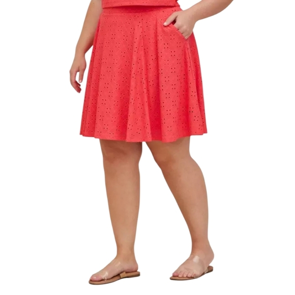 TORRID NEW Plus Size Tank & Skater Skirt Set Knit Eyelet Plus Size 2X - Picture 8 of 13